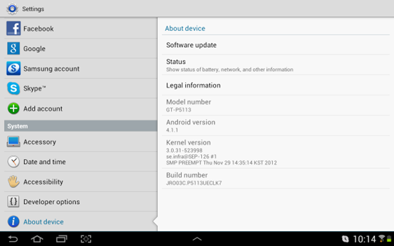 Samsung Galaxy Tab 2 Android 4.1.1 Jelly Bean Update