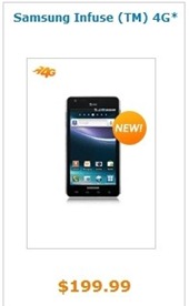 Samsung Infuse 4G's AT&T Pricing