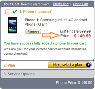 Samsung Infuse 4G's Amazon Price Cut For AT&T