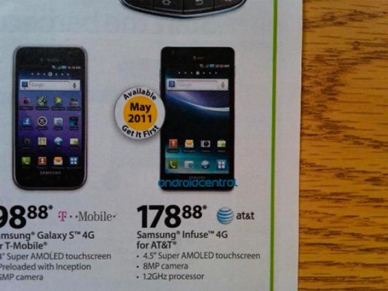 Samsung Infuse 4G Walmart Price Leaked