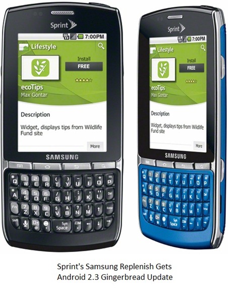 Samsung Replenish Gingerbread EK18 Update