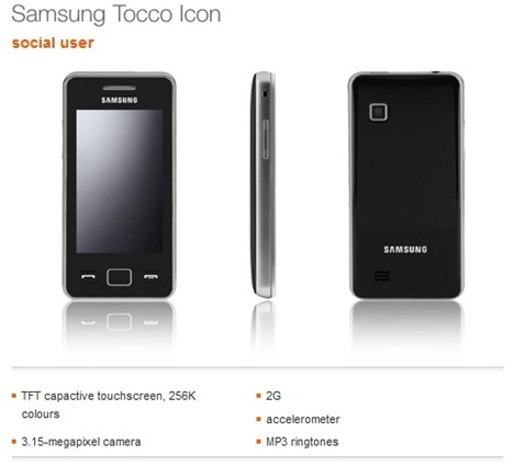 Samsung Tokko Icon Coming Soon On Orange UK