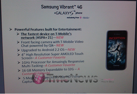 Samsung Vibrant 4G Leaked Doc