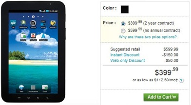 Samsung Galaxy Tab on TMobile