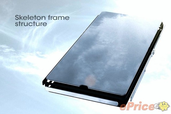 Skeleton frame structure of the Sony Xperia Z