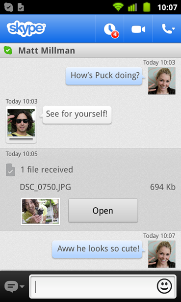 Skype 2.6 For Android App