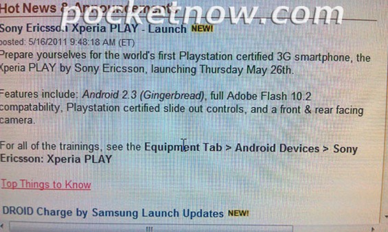 Verizon's Sony Ericsson Xperia Play Launch Date Leaked