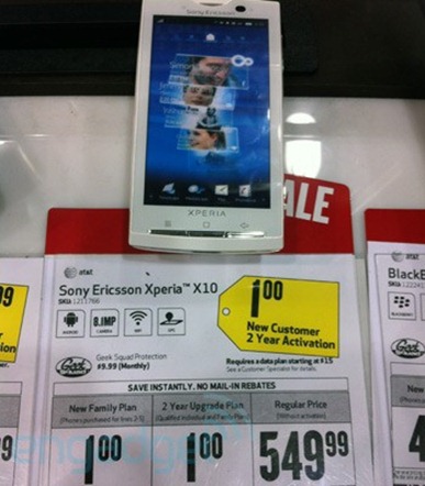 Sony Ericsson Xperia X10 For One DollarOnly At Best Buy Stores
