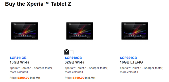 Sony Xperia Tablet Z is up for pre-order in UK