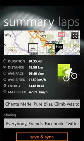 Sports Tracker For Windows Phone 7