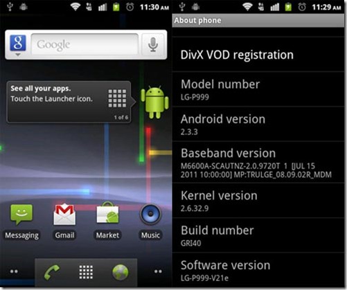Mobile G2x Gingerbread Update V21e Available Now