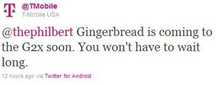 T-Mobile G2X Gingerbread Update