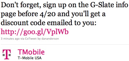 T-Mobile G-Slate Limited Time Offer