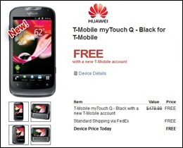 T-Mobile myTouch Q For Free