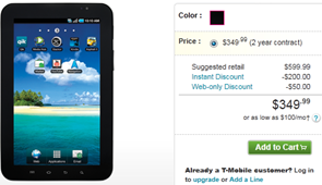 T Mobile's Galaxy Tab Pricing