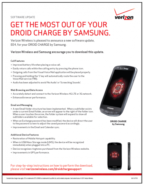 Verizon Droid Charge Software Update EE4