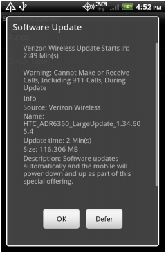 Verizon Droid Incredible 2 Gingerbread Update