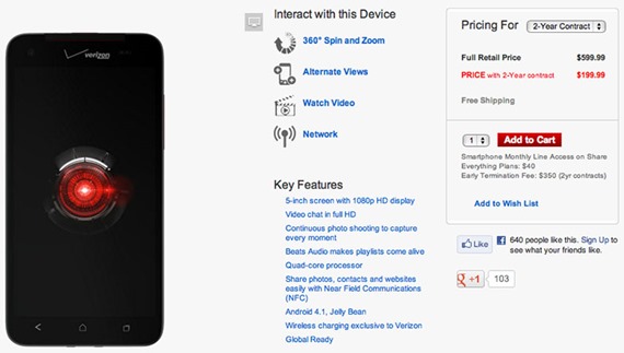 Verizon HTC Droid DNA Now Available