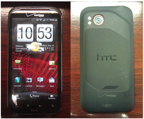 Verizon HTC Rezound leaked front back