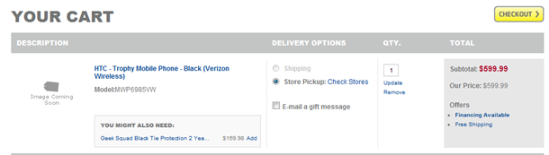 Verizon HTC Trophy Best Buy