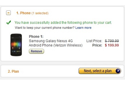 Samsung Galaxy Nexus $199.99 At Amazon