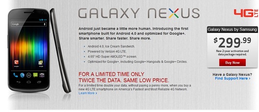 Verizon's Samsung Galaxy Nexus Pricing