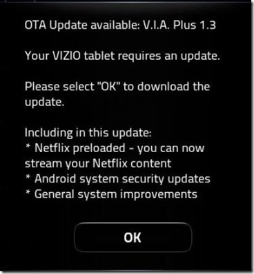 Vizio Tablet Gets Netflix Software Update V.I.A. Plus 1.3