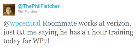 Verizon's WP7 Training Details