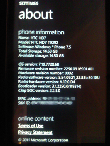 Windows Phone Mango 7220 RTM For HTC HD7