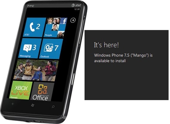 Windows Phone 7.5 Mango Update For AT&T’s HTC HD7S