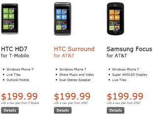 Windows Phone Price Details on Microsft Stores