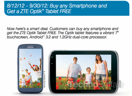 Free ZTE Optik Tablet with Purchase of Any Smartphone From Sprint
