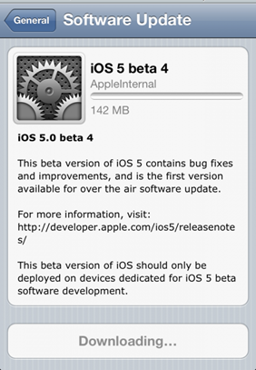 Apple iOS 5 Beta 4 Available 