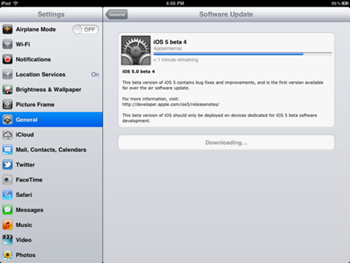 Apple iOS 5 Beta 4 Available 