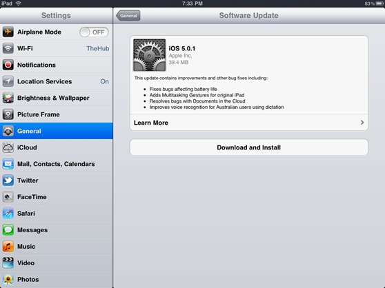 Apple iOS 5.0.1 Available Now