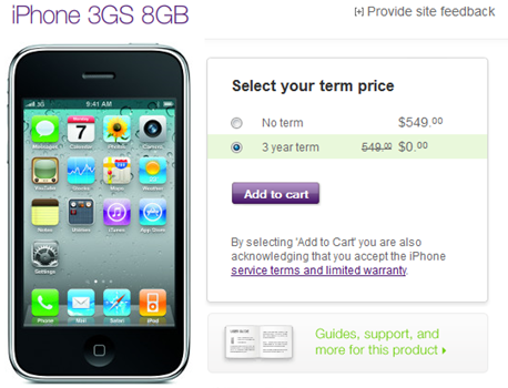 Apple iPhone 3GS For Free From telus