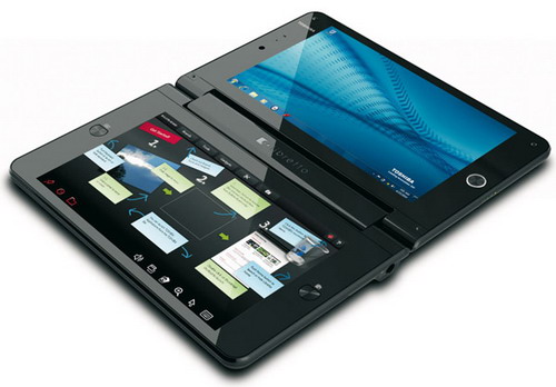 Toshiba Lubretto w100 dual screen laptop-1